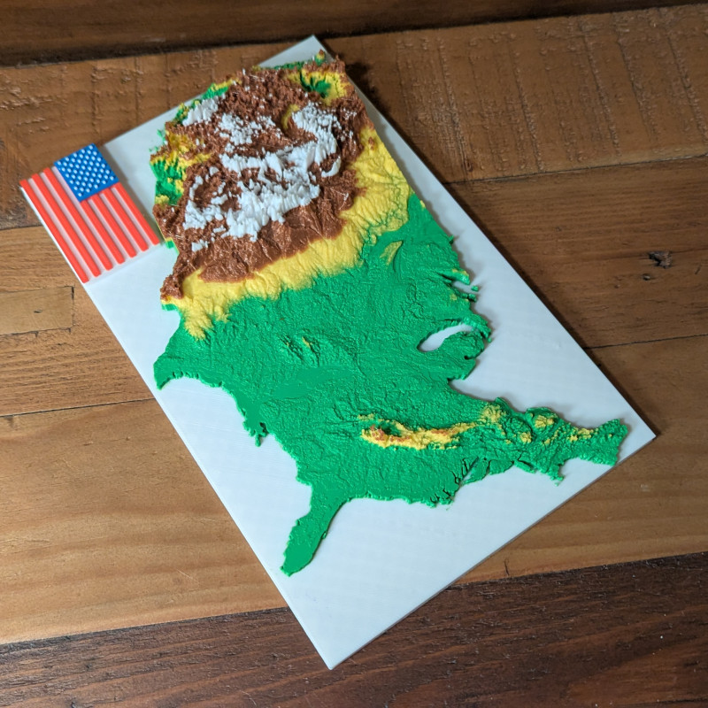 ABD Fiziksel Harita 3D Model - Eğitici Coğrafya Maketi