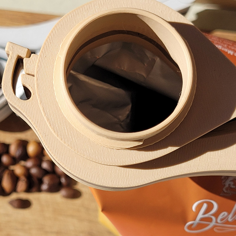 Vidalı Kapaklı Kahve Poşeti Klipsi - 3D Baskı Dayanıklı Ev Aksesuarı