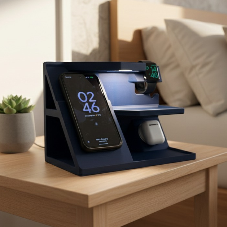 Masaüstü Şarj ve Organizatör - MagSafe Uyumlu 3D Baskı Lamba