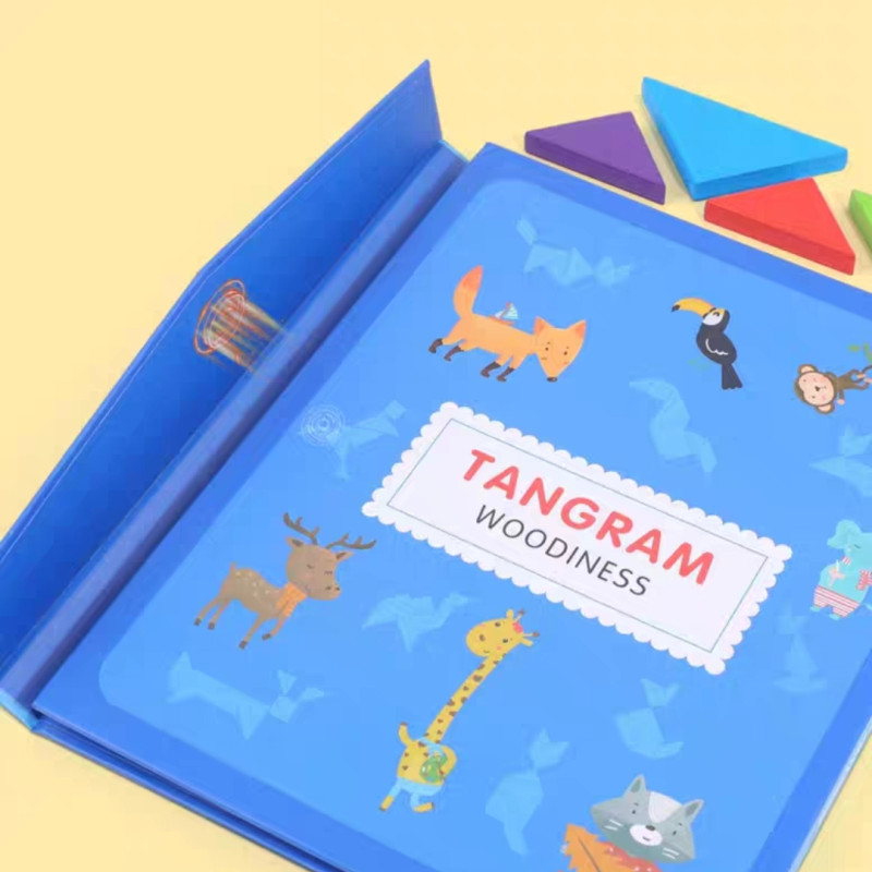 Renkli Tangram Blokları ve Saklama Kutusu - Eğitici 3D Baskı Oyun Seti