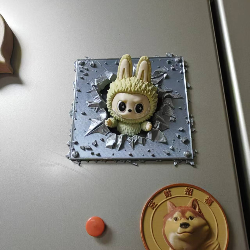 Labub Buzdolabından Çıkan Manyetik Oyuncak - 3D Baskılı Dekoratif Figür