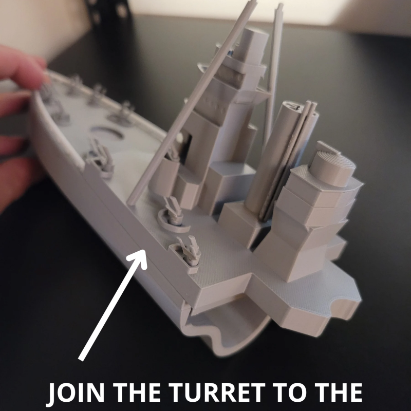 U.S.S TEXAS BB-35 3D Baskı Savaş Gemisi Modeli - PLA Maket