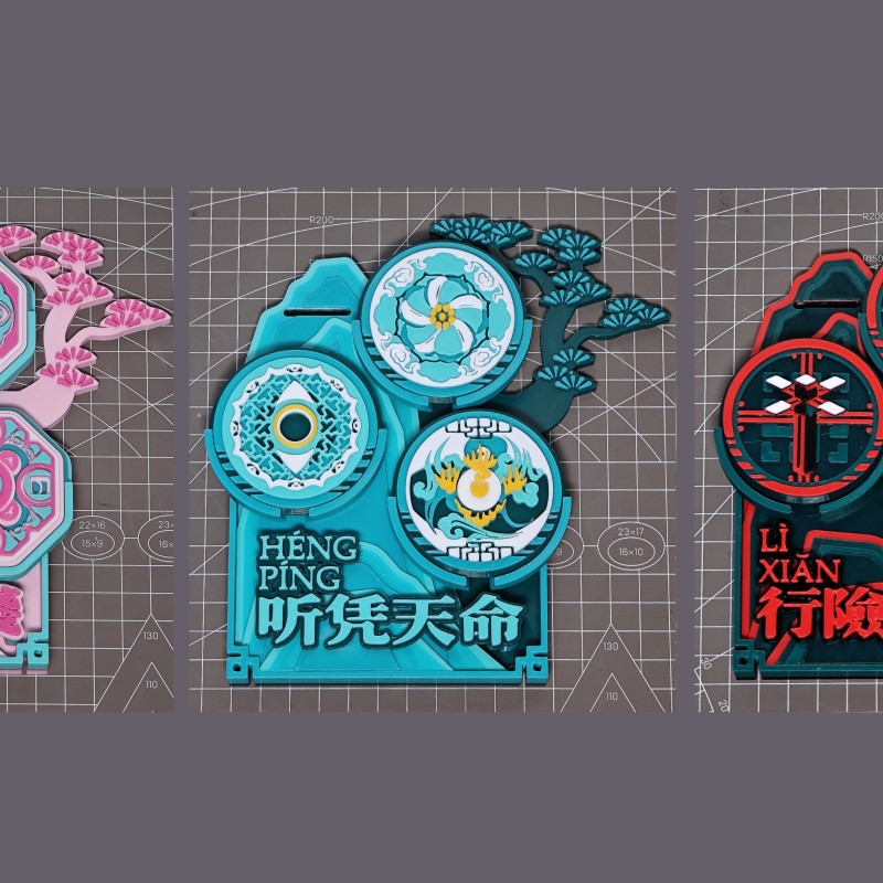 Arknights Jieyuan Tongbao Seti - 3D Baskı Koleksiyon Paraları ve Askılık