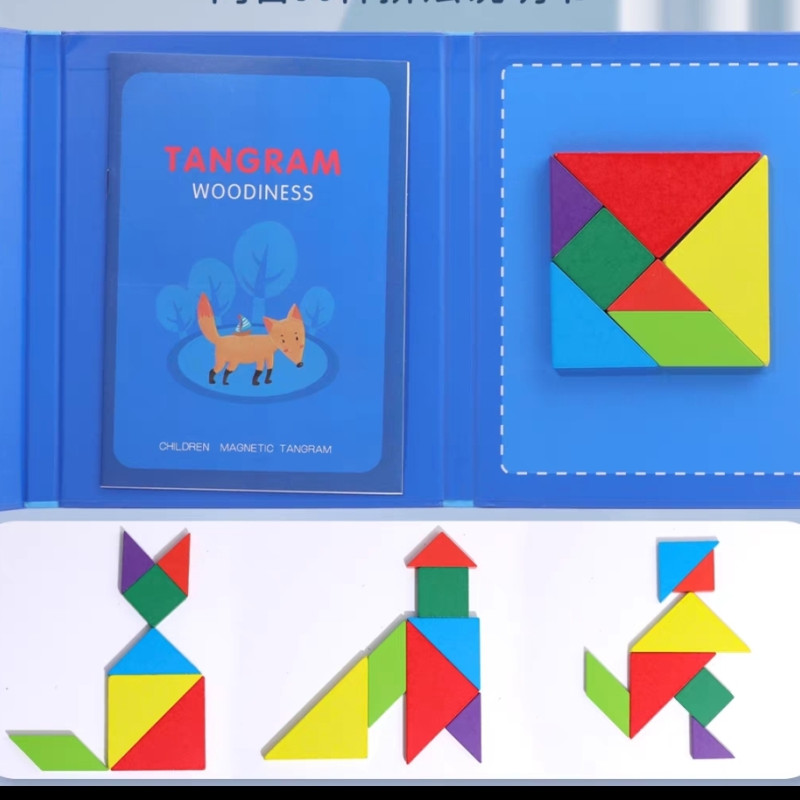 Renkli Tangram Blokları ve Saklama Kutusu - Eğitici 3D Baskı Oyun Seti