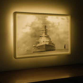 Tarihi Bismarck Savaş Gemisi 3D Litoğraf Baskı - 1940 Modeli