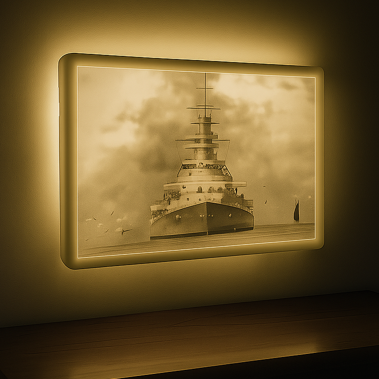 Tarihi Bismarck Savaş Gemisi 3D Litoğraf Baskı - 1940 Modeli