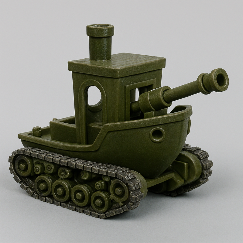 AI Tasarım Benchy Tank - 3D Baskı Oyuncak ve Dekor