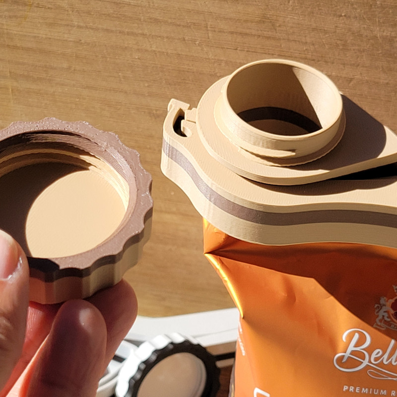 Vidalı Kapaklı Kahve Poşeti Klipsi - 3D Baskı Dayanıklı Ev Aksesuarı