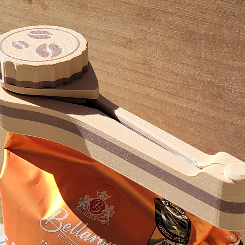 Vidalı Kapaklı Kahve Poşeti Klipsi - 3D Baskı Dayanıklı Ev Aksesuarı