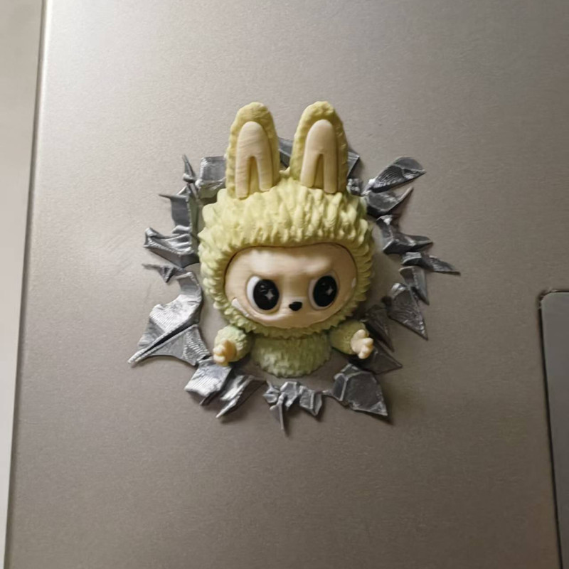 Labub Buzdolabından Çıkan Manyetik Oyuncak - 3D Baskılı Dekoratif Figür