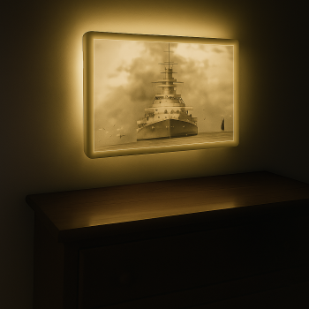 Tarihi Bismarck Savaş Gemisi 3D Litoğraf Baskı - 1940 Modeli