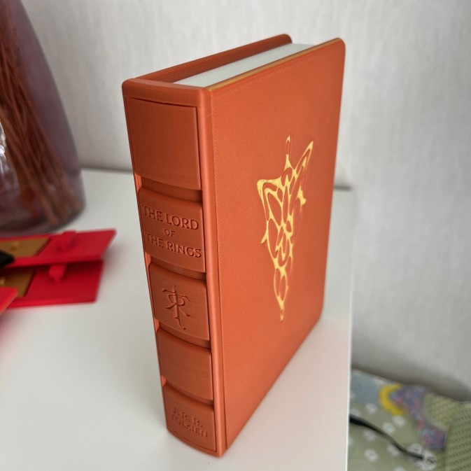 Gizli Bölmeli LOTR Temalı 3D Baskı Kitap Kutusu - Puzzle Kasa