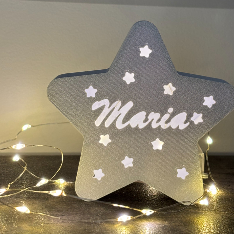 Kişiselleştirilmiş Noel Yıldızı Dekoru - 3D Baskı Hediyelik