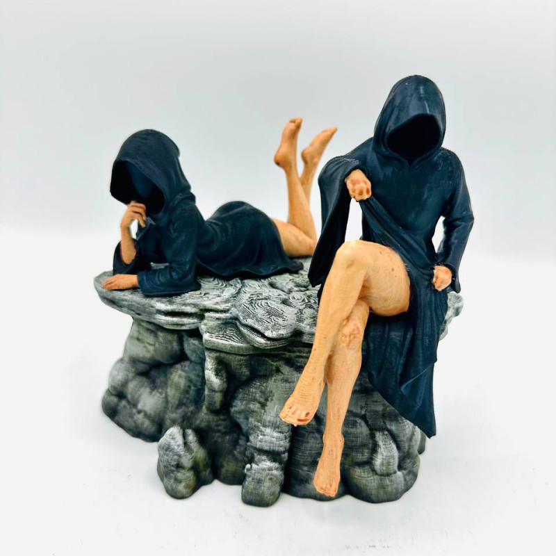 Ölüm Kız Kardeşleri 3D Baskı Mistik Mini Figür - Cadılar Bayramı Dekorasyonu