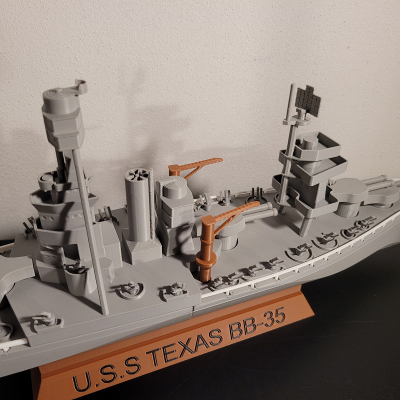 U.S.S TEXAS BB-35 3D Baskı Savaş Gemisi Modeli - PLA Maket