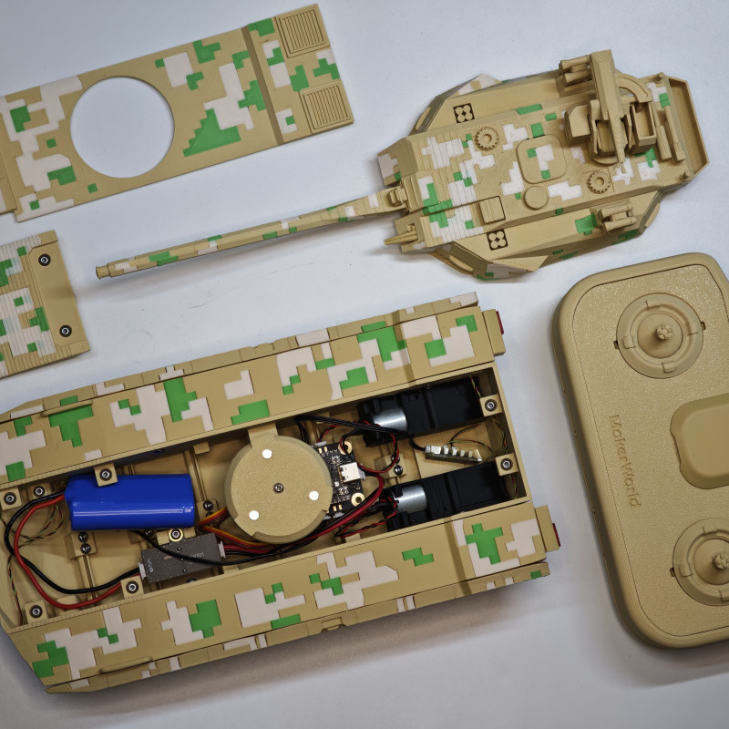 CyberBrick Type 100 Tank RC Model - 3D Baskılı Oyuncak