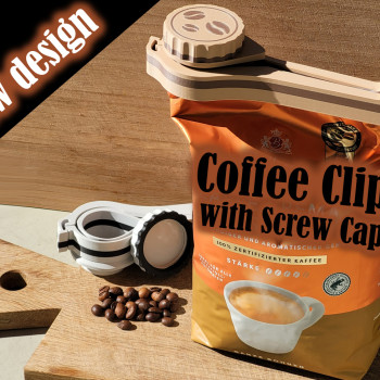 Vidalı Kapaklı Kahve Poşeti Klipsi - 3D Baskı Dayanıklı Ev Aksesuarı