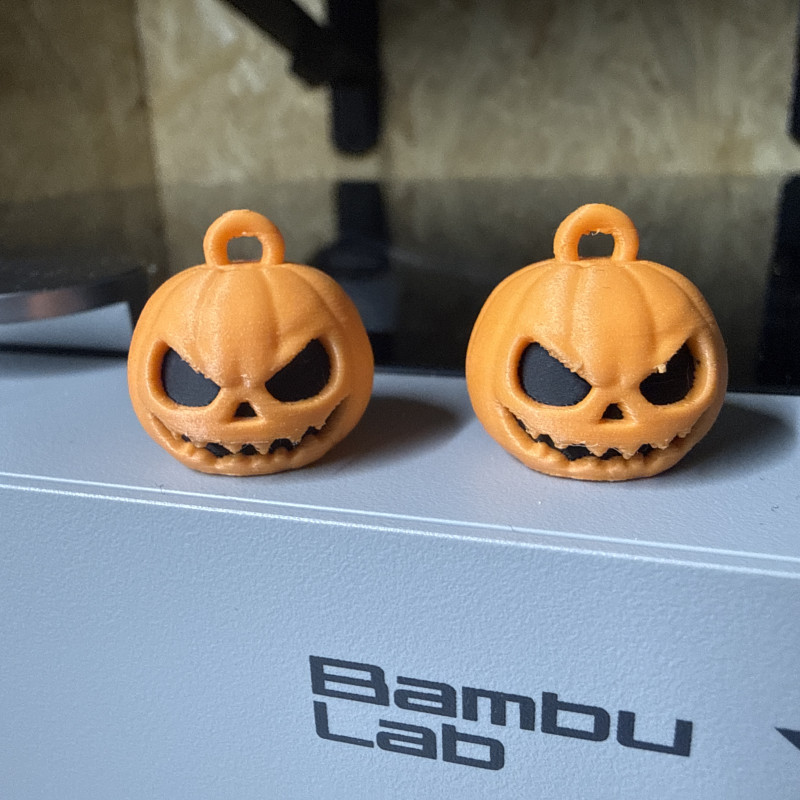 Mini Balkabağı Halloween Küpe - 3D Baskı Özel Tasarım