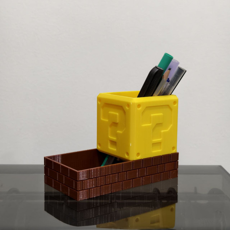 Mario Tuğla Stili Masa Düzenleyici - 3D Baskılı Ofis Organizatör Mario Tuğla Stili Masa Düzenleyici - 3D Baskılı Ofis Organizatör
