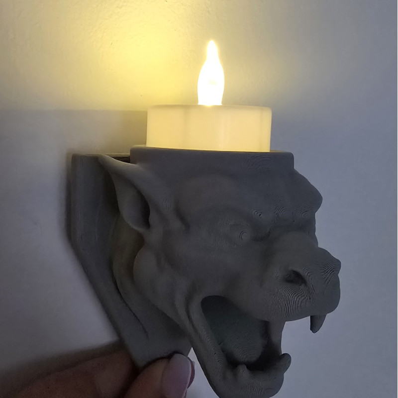 Gotik Gargül Mumluk - Katedral Tasarımı 3D Baskı Dekor