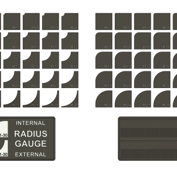 Radius Ölçer Seti - İç ve Dış Fillet Ölçüm Aracı
