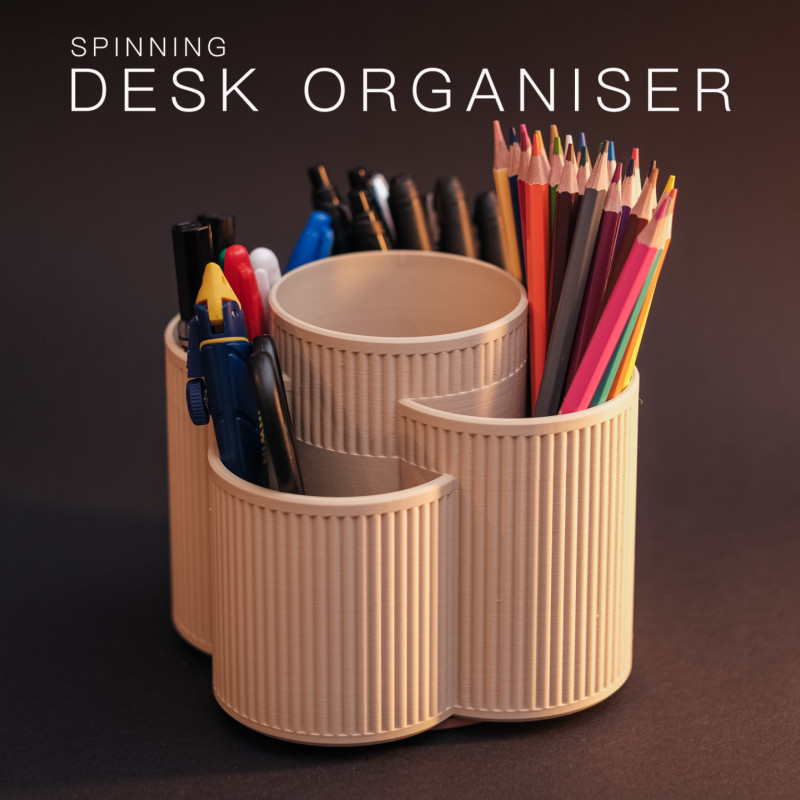 Dönen Masaüstü Organizatör - 3D Baskı Kalemlik ve Aksesuar Düzenleyici
