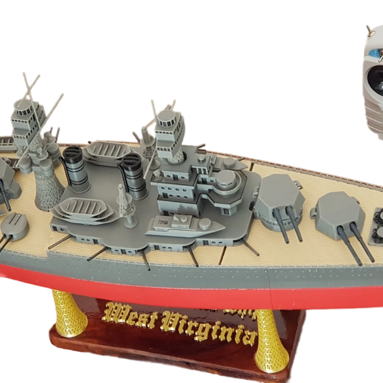 USS West Virginia 3D Baskılı Gemi Modeli - Tarihi Savaş Gemisi
