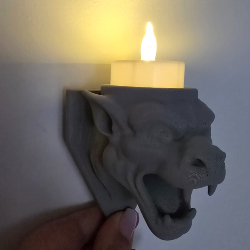 Gotik Gargül Mumluk - Katedral Tasarımı 3D Baskı Dekor