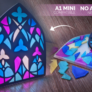 Vitray Yapboz Kutusu - 3D Baskılı Dekoratif Puzzle