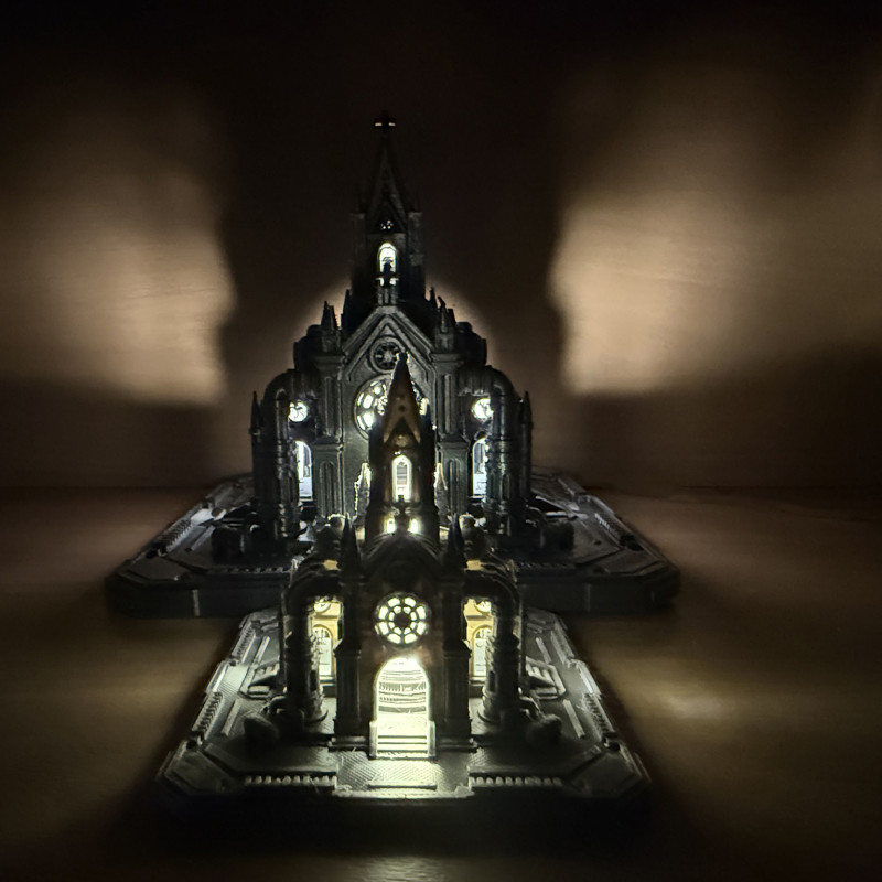 Siberpunk Katedral RGB LED Gece Lambası - 3D Baskı Dekor