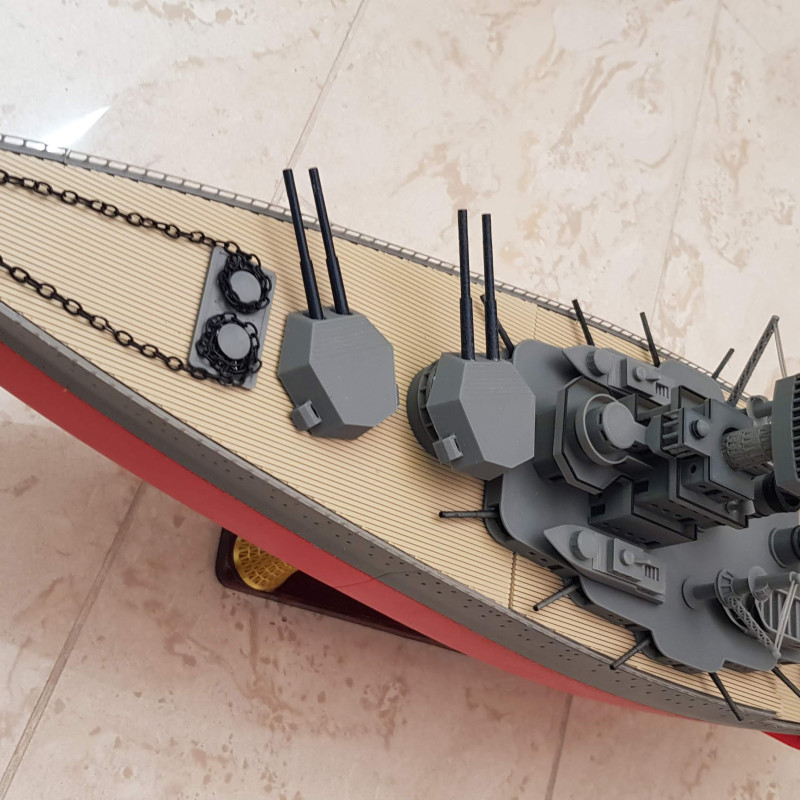 USS West Virginia 3D Baskılı Gemi Modeli - Tarihi Savaş Gemisi