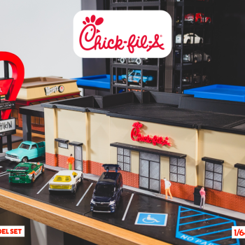 Chick-fil-A 1:64 Ölçekli 3D Baskı Diorama Seti - Mini Restoran Modeli