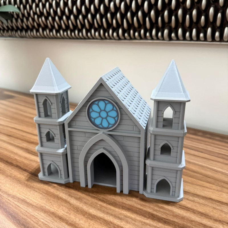 Gotik Kuş Evi Katedral - 3D Baskı Bahçe Dekoru
