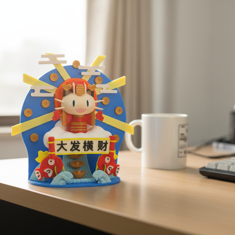 Zenginlik Tanrısı Meowth Dekorasyonu - Şans ve Bolluk Sembolü