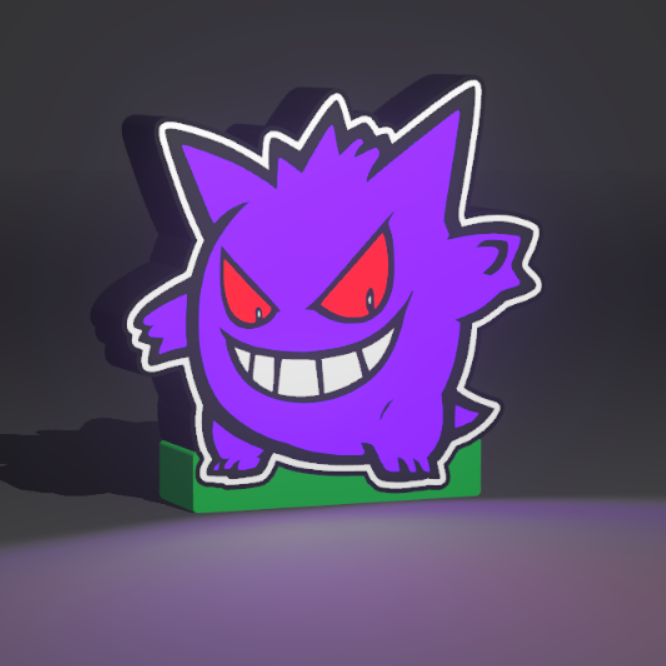 Gengar Pokemon Işık Kutusu - 3D Baskı Dekoratif Aydınlatma