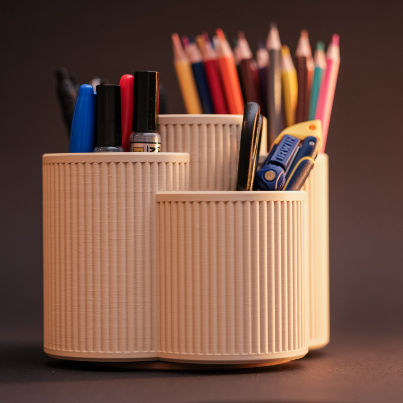 Dönen Masaüstü Organizatör - 3D Baskı Kalemlik ve Aksesuar Düzenleyici