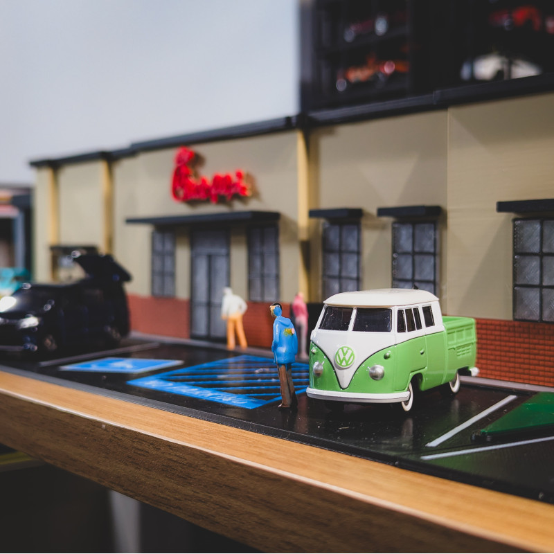 Chick-fil-A 1:64 Ölçekli 3D Baskı Diorama Seti - Mini Restoran Modeli