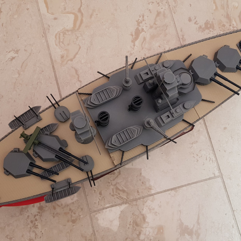 USS West Virginia 3D Baskılı Gemi Modeli - Tarihi Savaş Gemisi