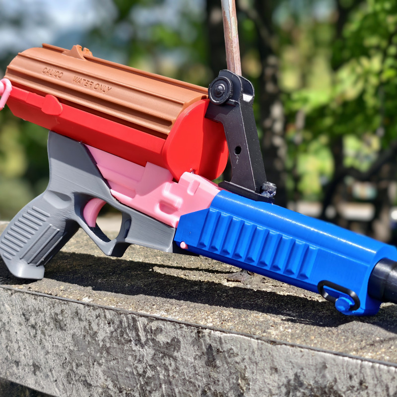 Calico M-950 Su Tabancası Oyuncak - 3D Baskılı Su Savaş Silahı