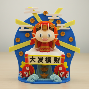 Zenginlik Tanrısı Meowth Dekorasyonu - Şans ve Bolluk Sembolü