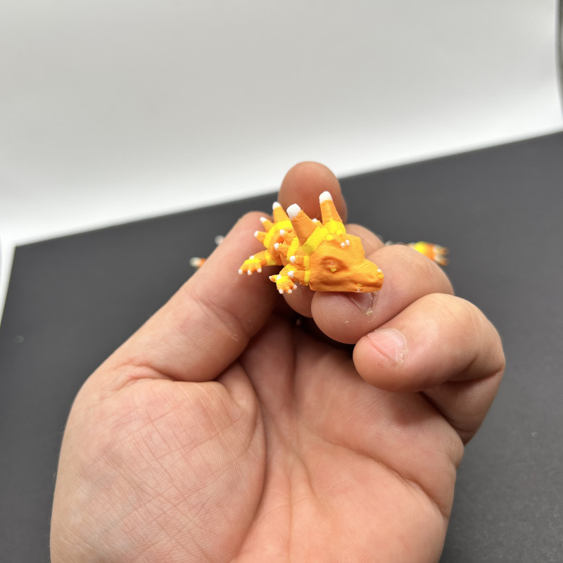 Mini Şeker Mısır Ejderhası - 3D Baskı Hareketli Oyuncak