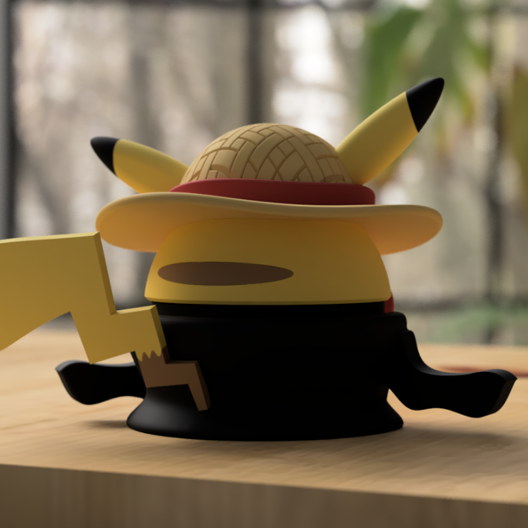 Pikachu Monkey D. Luffy Pokeball 3D Baskılı Koleksiyon Parçası