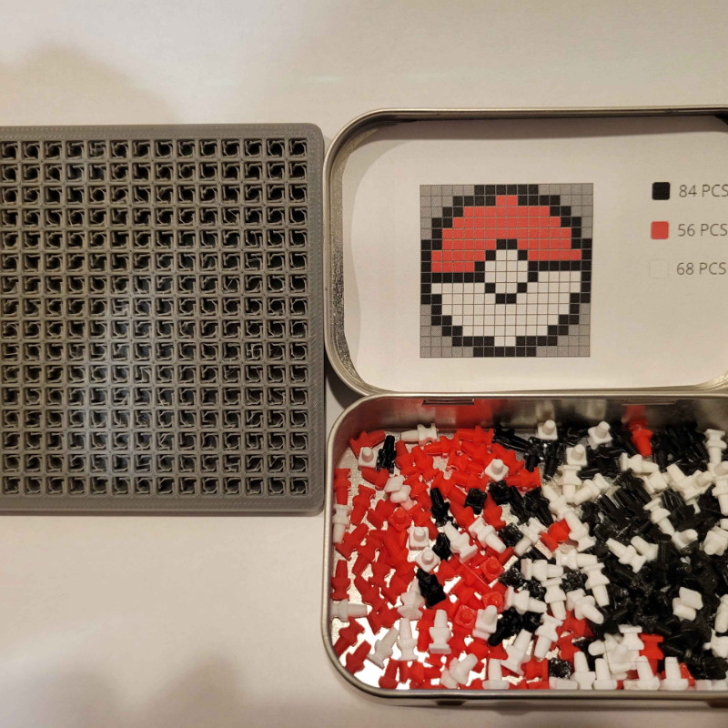 Pokemon Pokeball Pixel Puzzle 3D Baskılı Oyun ve Dekor