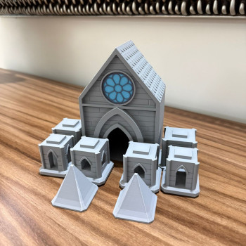 Gotik Kuş Evi Katedral - 3D Baskı Bahçe Dekoru