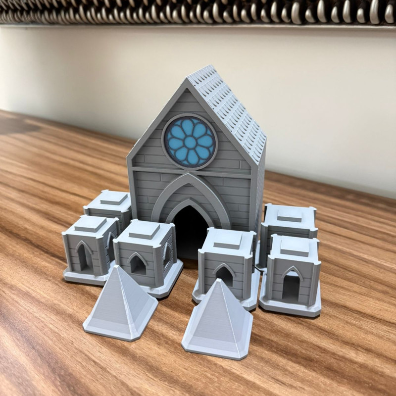 Gotik Kuş Evi Katedral - 3D Baskı Bahçe Dekoru