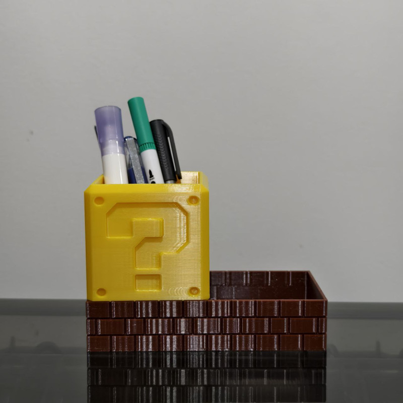 Mario Tuğla Stili Masa Düzenleyici - 3D Baskılı Ofis Organizatör Mario Tuğla Stili Masa Düzenleyici - 3D Baskılı Ofis Organizatör