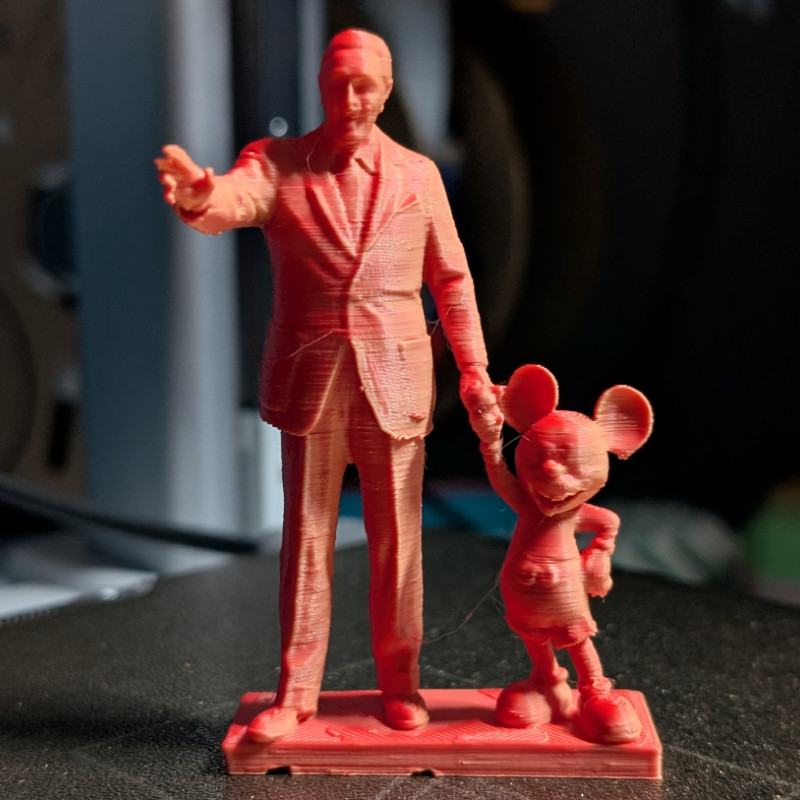 Walt Disney ve Mickey Mouse 3D Baskı Heykel - Özel Koleksiyon