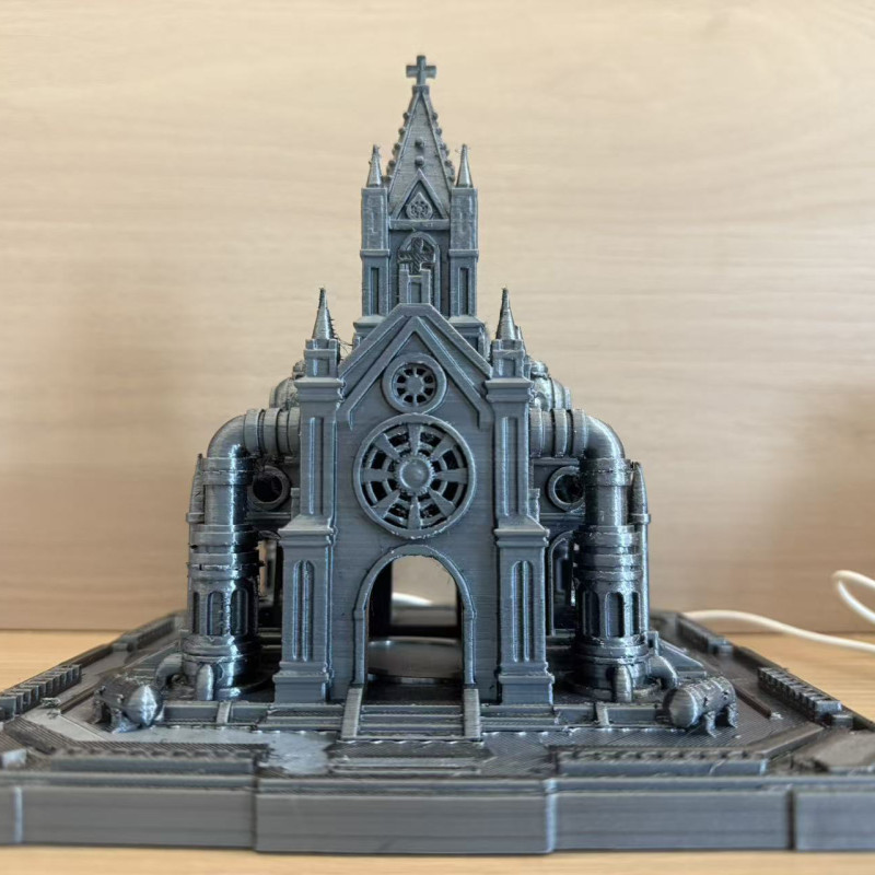 Siberpunk Katedral RGB LED Gece Lambası - 3D Baskı Dekor