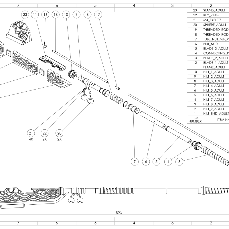 KPOP Demon Hunters Mira Uzun Kılıç - Yetişkin Cosplay Silahı