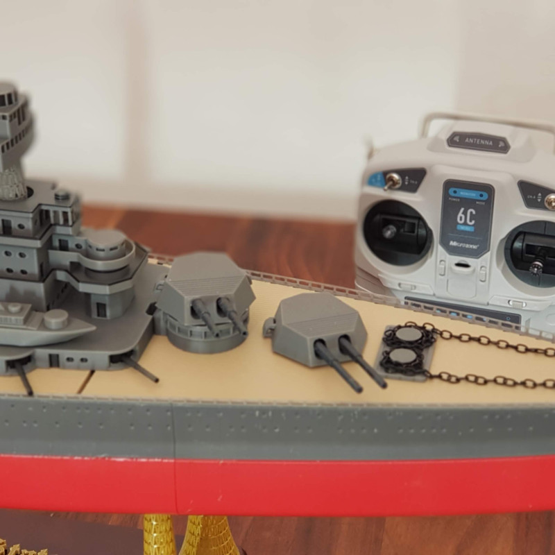 USS West Virginia 3D Baskılı Gemi Modeli - Tarihi Savaş Gemisi